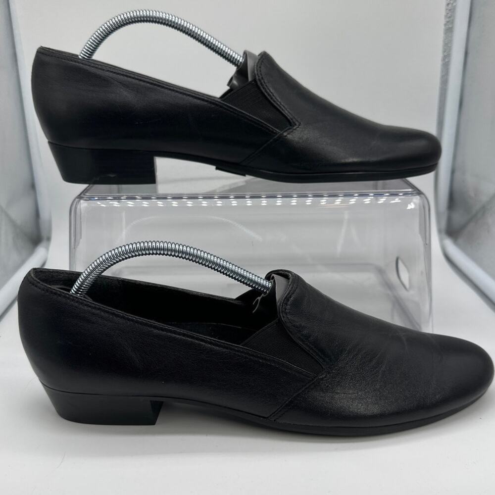 Munro Hailey Black Leather Slip On Loafers 10 SS Super Slim AAAA Combo Last